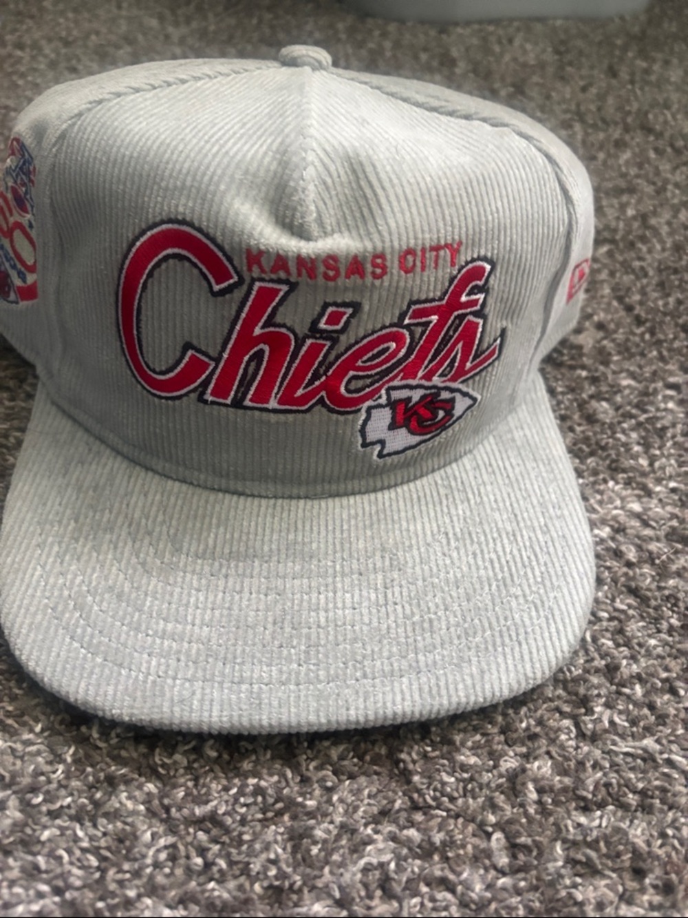 Urban New Era Kansas City Chiefs Light Gray Corduroy SnapBack hat